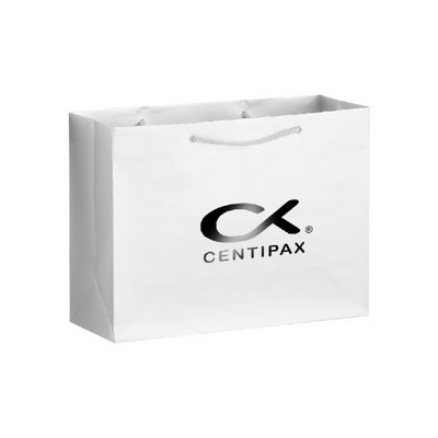 16x6x12'' Matt/Gloss 190GSM White Cardboard Shopping Bag