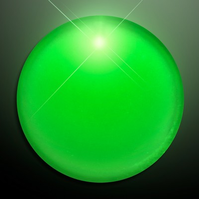 Green LED Frosted Circle Badge with Safety Pin - BLANK