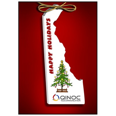 Delaware Ornament in White Acrylic