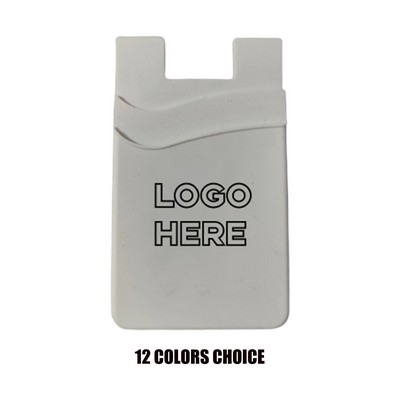 W / Dual Pocket Silicone Phone Wallet Card Holder MOQ 100PCS