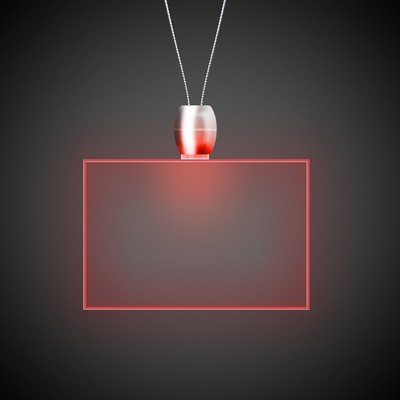 24" Red Rectangle Light-Up Pendant Necklace(Laser Engraved)