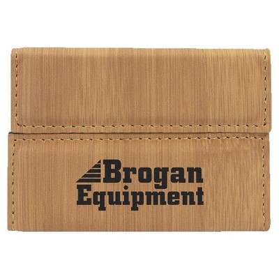 Business Card Holder, Bamboo Faux Leather, 3 3/4" x 2 3/4"