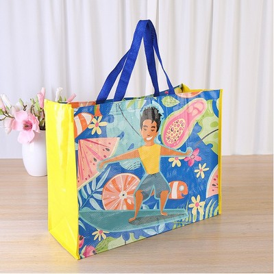 Shiny Laminated Non Woven Tropic Shopper Tote Bag