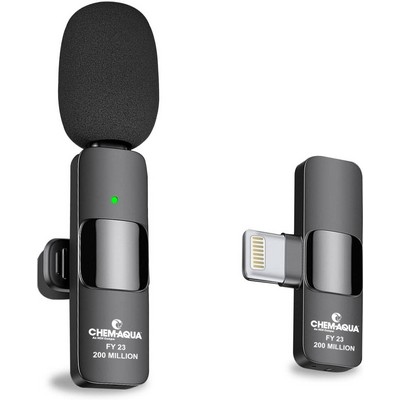 Wireless Lavalier Lapel Microphone for iPhone, iPad , Samsung. Recording Mic for Interview Video