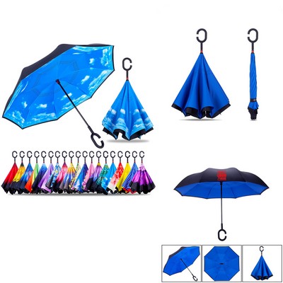 Windproof Double Layer Umbrella w/Type C Handle