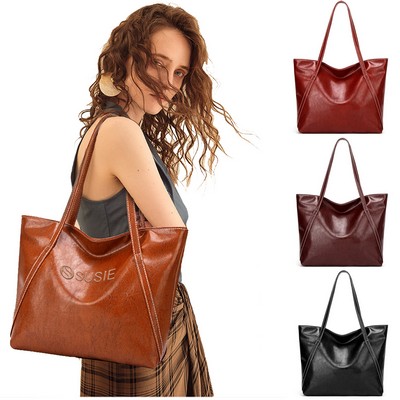 Vintage Leather Tote Shoulder Bag