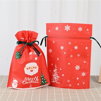 Non-Woven Christmas Drawstring Bag