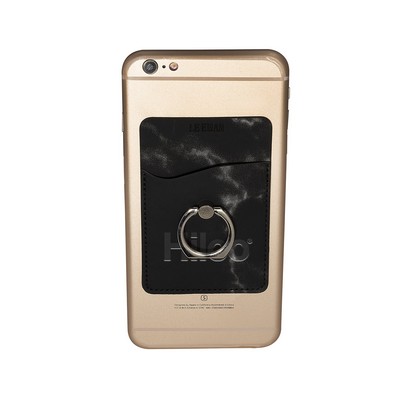 Marble Card Holder With Metal Ring Phone Stand