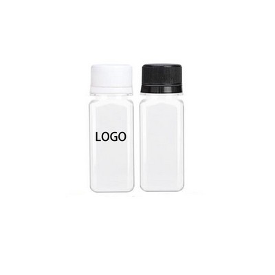 Clear Square Plastic Bottle 2Oz