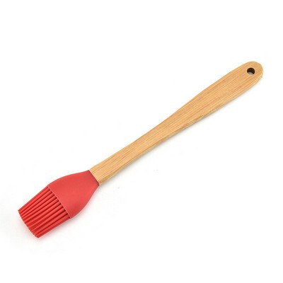 Wooden Handle Silicone Brush BBQ