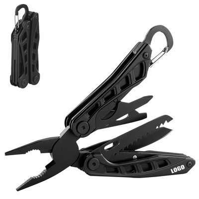 Black Foldable Multi Tools Pliers With Carabiner