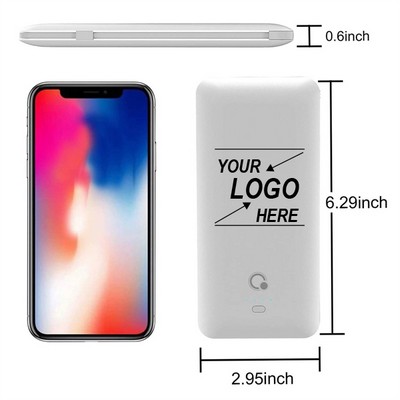 10,000mAh Portable Power Bank with Built-in AC Plug and Cables