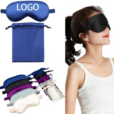 Silk Bundle Pocket Fabric Bag Sleep Shade Eye Mask