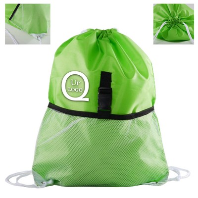 13.39X17.72 Inch Terylene/Mesh Drawstring Backpack