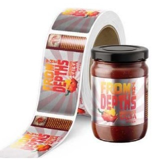 Silver BOPP Roll Labels with Gloss Overlamination (5.01 to 7.0 Square Inch)