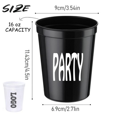 16 Oz Plastic Stadium Cup For Groom Party