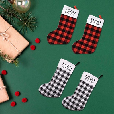 Plaid Christmas Stocking Ornament (Large)