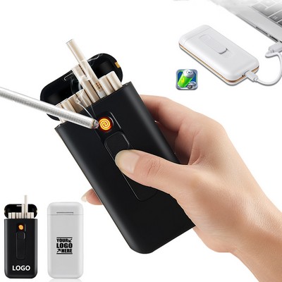 Slim Elegant Cigarette Case w/Lighter Front