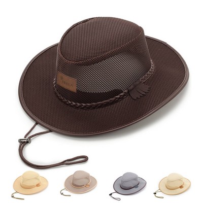 Polyester Breathable denim along sunscreen men's hat