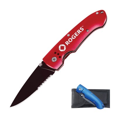Red Stainless Steel Lock Back Knife