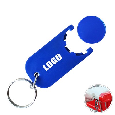 Rectangle Shopping Cart Token Keychain For Trolley Use