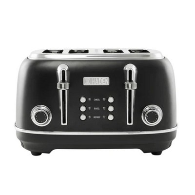Haden Heritage 4 Slice Toaster, Black & Chrome