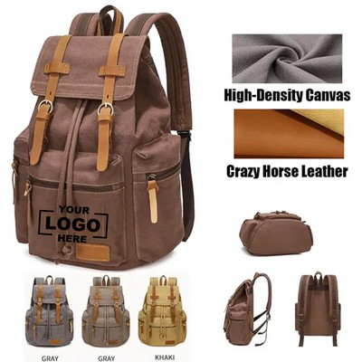 Vintage Canvas Laptop Backpack.