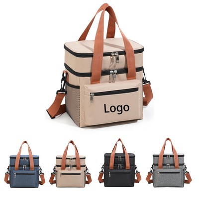 Outdoor Portable Double Layer Lunch Bag