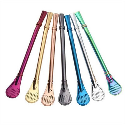 Strainer Straw Spoon