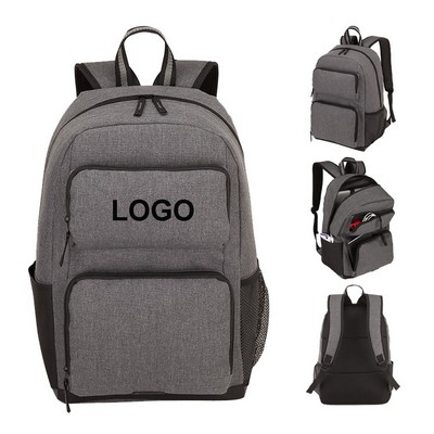 15" Custom Oxford Cloth Computer Backpack w/2 Front Pockets & 2 Mesh Pockets