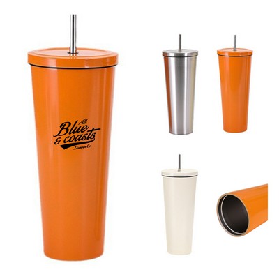 25oz Stainless Steel Insulated Tumbler with Lid and Straw
