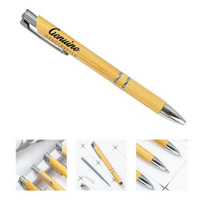 Bamboo Retractable Ballpoint Pen