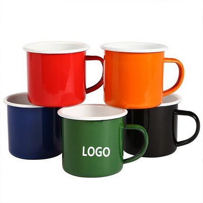 Thickened Enamel Mug with Handles