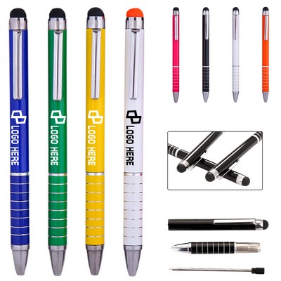 Twist Grip Ballpoint Pen W/ Stylus Top