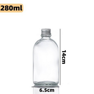 Clear Glass Boston Bottles W/ Lined Aluminum Caps
