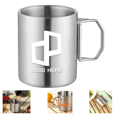 304 Stainless Steel 13.53Oz Folding Handle Water Cup