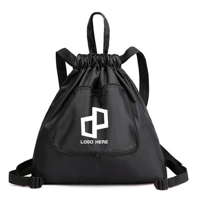 14.57X15.75" Nylon Drawstring Backpack