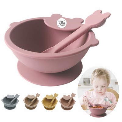 BPA-Free Silicone Baby Plates and Bowls Set.
