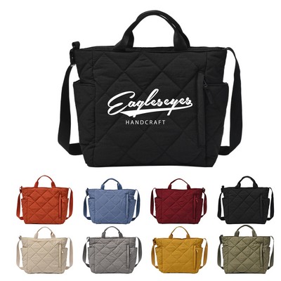 Reversible Quilted Tote Bag