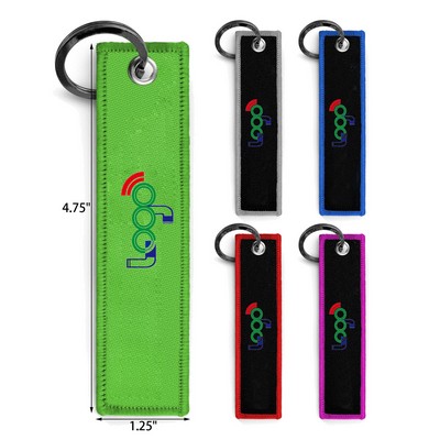 Rectangular Embroidered Keychain