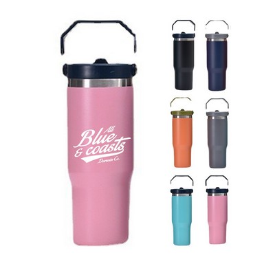 30 oz Copper-Lined Insulated Tumbler with Flip-Top Spout