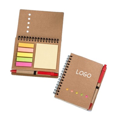 Spiral Notebook Steno Pads Notepad with Pen Sticky