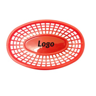 Oval Plastic Serving Basket for Snacks and Fried Foods