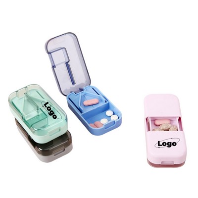 3-in-1 Portable Travel Pill Box w/ Cutter Splitter