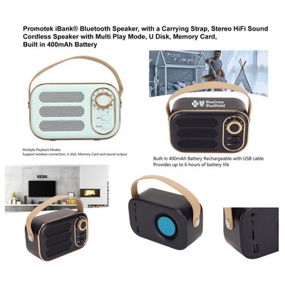 Promotek iBank® Bluetooth Speaker, with a Carrying Strap