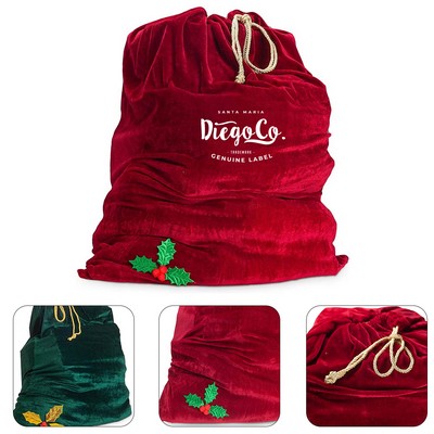 Velvet Christmas Santa Bag