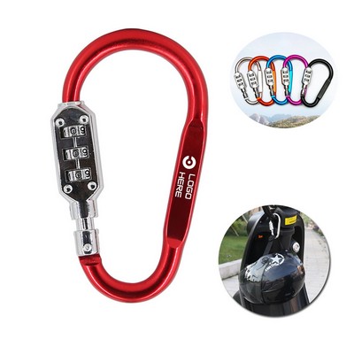 D-Shaped Alloy Carabiner Combination Lock
