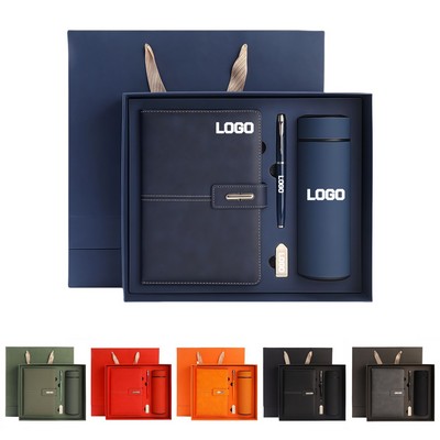 A5 Leather Notebook, Insulated Cup, Usb Flash Driver And Executive Pen Gift Set In Premium Gift Box