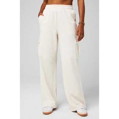 Fabletics® COZY FLEECE WIDE LEG CARGO SWEATPANT