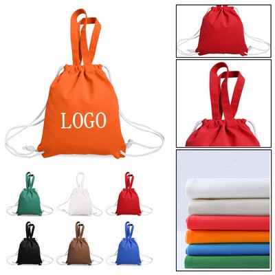 Solid Color Canvas Drawstring Bag